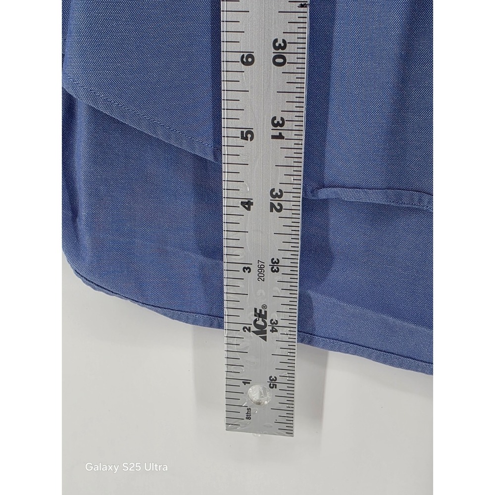 Ralph Lauren Yarmouth Blue Cotton Pinpoint Oxford Dress Shirt Mens 16.5 34 - Picture 5 of 7